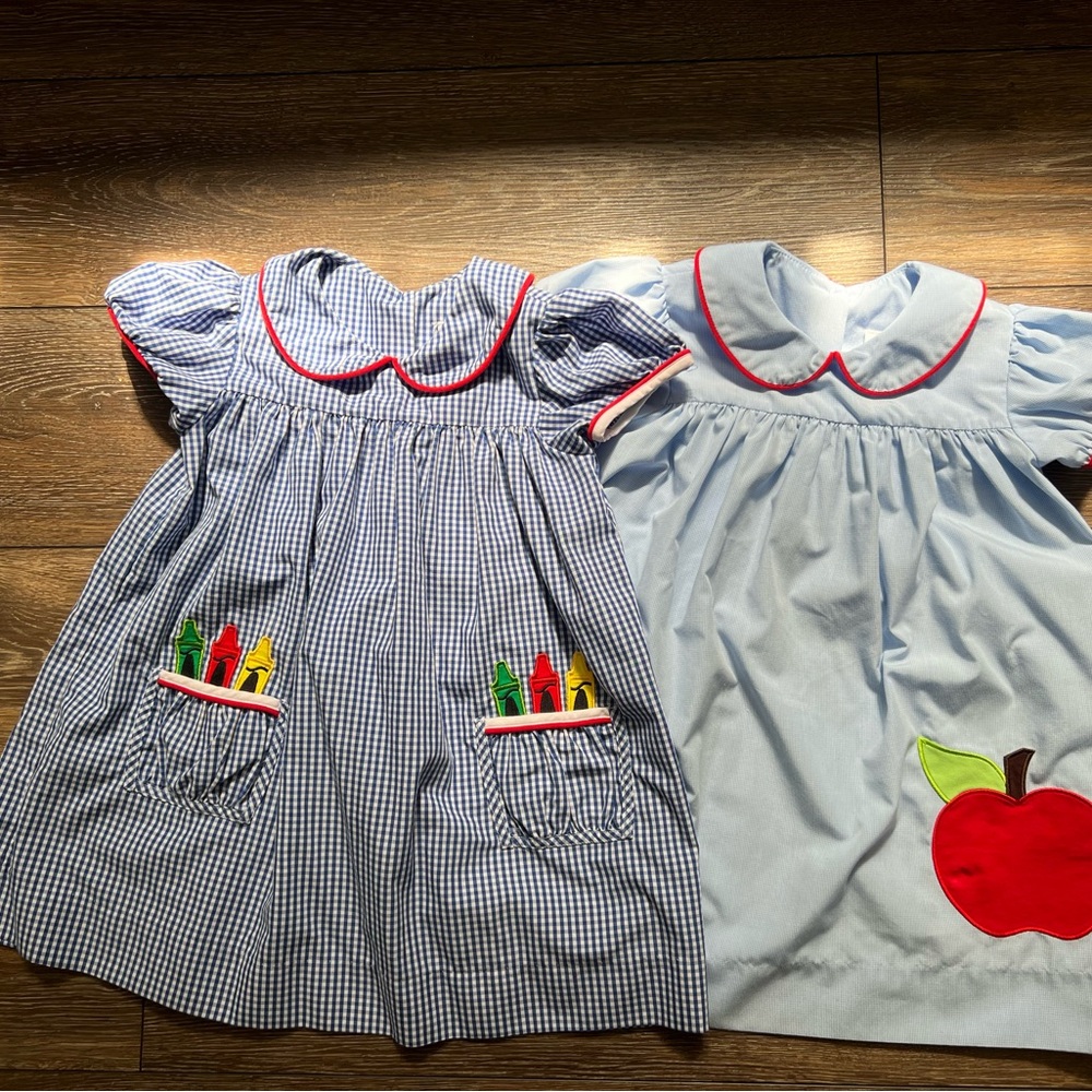 Two girls 3T Stitchy Fish dresses.